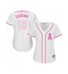 Women's Los Angeles Angels of Anaheim #18 Brian Goodwin Replica White Fashion Cool Base Baseball Jersey