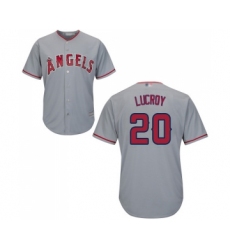 Men's Los Angeles Angels of Anaheim #20 Jonathan Lucroy Replica Grey Road Cool Base Baseball Jersey
