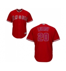 Men's Los Angeles Angels of Anaheim #20 Jonathan Lucroy Replica Red Alternate Cool Base Baseball Jersey