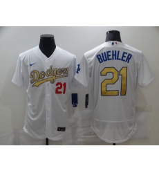 Men's Los Angeles Dodgers #21 Walker Buehl Olive Gold Authentic Jersey