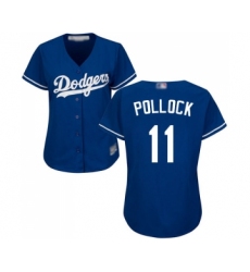 Women's Los Angeles Dodgers #11 A. J. Pollock Authentic White Fashion Cool Base Baseball Jersey