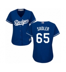 Women's Los Angeles Dodgers #65 Casey Sadler Authentic Royal Blue Alternate Cool Base Baseball Player Jersey