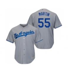 Youth Los Angeles Dodgers #55 Russell Martin Authentic Grey Road Cool Base Baseball Jersey