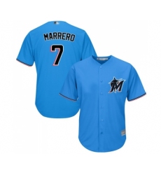 Youth Miami Marlins #7 Deven Marrero Replica Blue Alternate 1 Cool Base Baseball Jersey