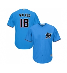 Youth Miami Marlins #18 Neil Walker Replica Blue Alternate 1 Cool Base Baseball Jersey