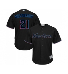 Men's Miami Marlins #21 Curtis Granderson Replica Black Alternate 2 Cool Base Baseball Jersey