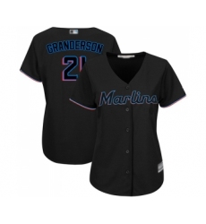 Women's Miami Marlins #21 Curtis Granderson Replica Black Alternate 2 Cool Base Baseball Jersey