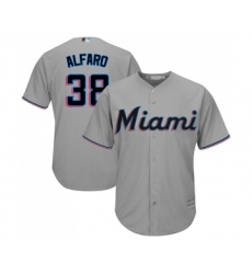 Youth Miami Marlins #38 Jorge Alfaro Replica Grey Road Cool Base Baseball Jersey