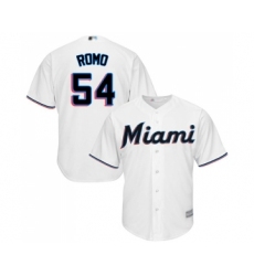 Youth Miami Marlins #54 Sergio Romo Replica White Home Cool Base Baseball Jersey
