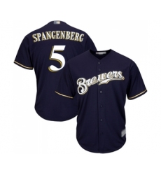 Youth Milwaukee Brewers #5 Cory Spangenberg Replica Navy Blue Alternate Cool Base Baseball Jersey