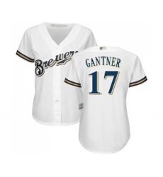 Women's Milwaukee Brewers #17 Jim Gantner Replica White Alternate Cool Base Baseball Jersey