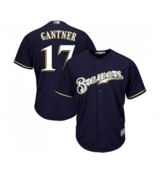 Youth Milwaukee Brewers #17 Jim Gantner Replica Navy Blue Alternate Cool Base Baseball Jersey
