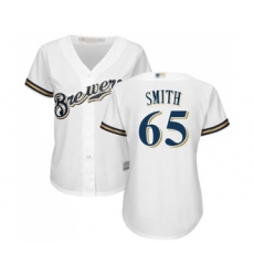 Women's Milwaukee Brewers #65 Burch Smith Replica White Alternate Cool Base Baseball Jersey