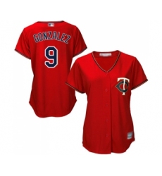 Women's Minnesota Twins #9 Marwin Gonzalez Replica Scarlet Alternate Cool Base Baseball Jersey