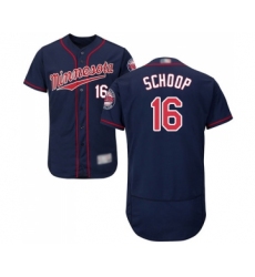 Men's Minnesota Twins #16 Jonathan Schoop Navy Blue Alternate Flex Base Authentic Collection Baseball Jersey