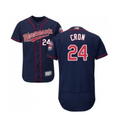 Men's Minnesota Twins #24 C. J. Cron Navy Blue Alternate Flex Base Authentic Collection Baseball Jersey