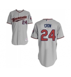 Men's Minnesota Twins #24 C. J. Cron Replica Grey Road Cool Base Baseball Jersey