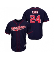 Men's Minnesota Twins #24 C. J. Cron Replica Navy Blue Alternate Road Cool Base Baseball Jersey