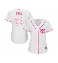 Women's Minnesota Twins #24 C. J. Cron Replica White Fashion Cool Base Baseball Jersey