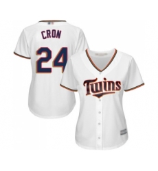 Women's Minnesota Twins #24 C. J. Cron Replica White Home Cool Base Baseball Jersey