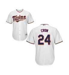 Youth Minnesota Twins #24 C. J. Cron Replica White Home Cool Base Baseball Jersey