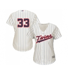 Women's Minnesota Twins #33 Martin Perez Replica Cream Alternate Cool Base Baseball Jersey
