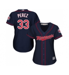 Women's Minnesota Twins #33 Martin Perez Replica Navy Blue Alternate Road Cool Base Baseball Jersey
