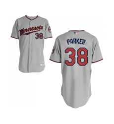 Men's Minnesota Twins #38 Blake Parker Authentic Grey Road Cool Base Baseball Jersey
