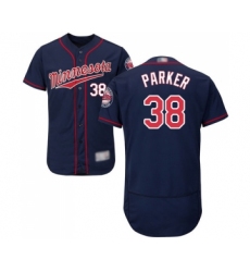 Men's Minnesota Twins #38 Blake Parker Navy Blue Alternate Flex Base Authentic Collection Baseball Jersey