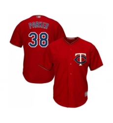 Men's Minnesota Twins #38 Blake Parker Replica Scarlet Alternate Cool Base Baseball Jersey