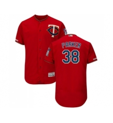 Men's Minnesota Twins #38 Blake Parker Scarlet Alternate Flex Base Authentic Collection Baseball Jersey