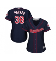 Women's Minnesota Twins #38 Blake Parker Replica Navy Blue Alternate Road Cool Base Baseball Jersey