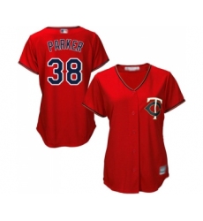 Women's Minnesota Twins #38 Blake Parker Replica Scarlet Alternate Cool Base Baseball Jersey