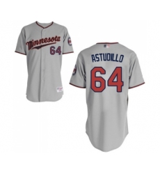 Men's Minnesota Twins #64 Willians Astudillo Replica Grey Road Cool Base Baseball Jersey