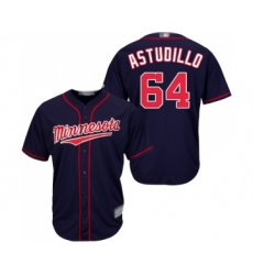 Men's Minnesota Twins #64 Willians Astudillo Replica Navy Blue Alternate Road Cool Base Baseball Jersey