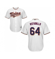 Men's Minnesota Twins #64 Willians Astudillo Replica White Home Cool Base Baseball Jersey