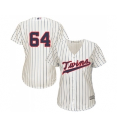 Women's Minnesota Twins #64 Willians Astudillo Replica Cream Alternate Cool Base Baseball Jersey
