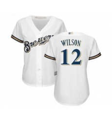 Women's Milwaukee Brewers #12 Alex Wilson Replica White Alternate Cool Base Baseball Jersey