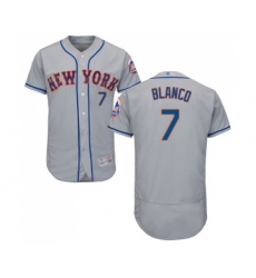 Men's New York Mets #7 Gregor Blanco Grey Road Flex Base Authentic Collection Baseball Jersey