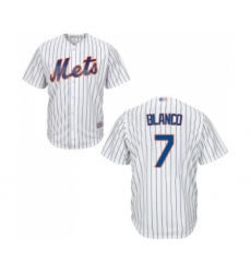Men's New York Mets #7 Gregor Blanco Replica White Home Cool Base Baseball Jersey