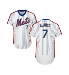 Men's New York Mets #7 Gregor Blanco White Alternate Flex Base Authentic Collection Baseball Jersey