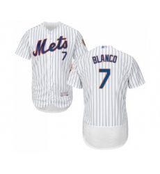 Men's New York Mets #7 Gregor Blanco White Home Flex Base Authentic Collection Baseball Jersey