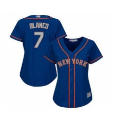Women's New York Mets #7 Gregor Blanco Authentic Royal Blue Alternate Road Cool Base Baseball Jersey