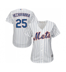 Women's New York Mets #25 Adeiny Hechavarria Authentic White Home Cool Base Baseball Jersey