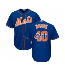 Men's New York Mets #40 Wilson Ramos Authentic Royal Blue Team Logo Fashion Cool Base Baseball Jersey