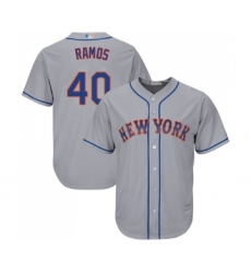 Men's New York Mets #40 Wilson Ramos Replica Grey Road Cool Base Baseball Jersey