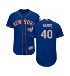 Men's New York Mets #40 Wilson Ramos Royal Gray Alternate Flex Base Authentic Collection Baseball Jersey