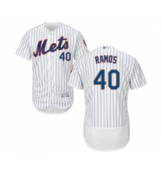 Men's New York Mets #40 Wilson Ramos White Home Flex Base Authentic Collection Baseball Jersey