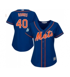Women's New York Mets #40 Wilson Ramos Authentic Royal Blue Alternate Home Cool Base Baseball Jersey