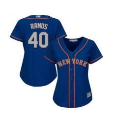Women's New York Mets #40 Wilson Ramos Authentic Royal Blue Alternate Road Cool Base Baseball Jersey